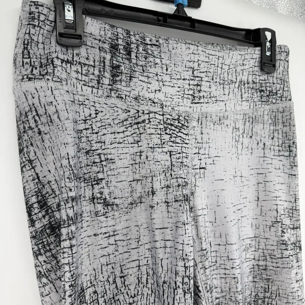 ALO Yoga Tech Lift Airbrush Full-Length Performance Leggings In Crackle Gray LG